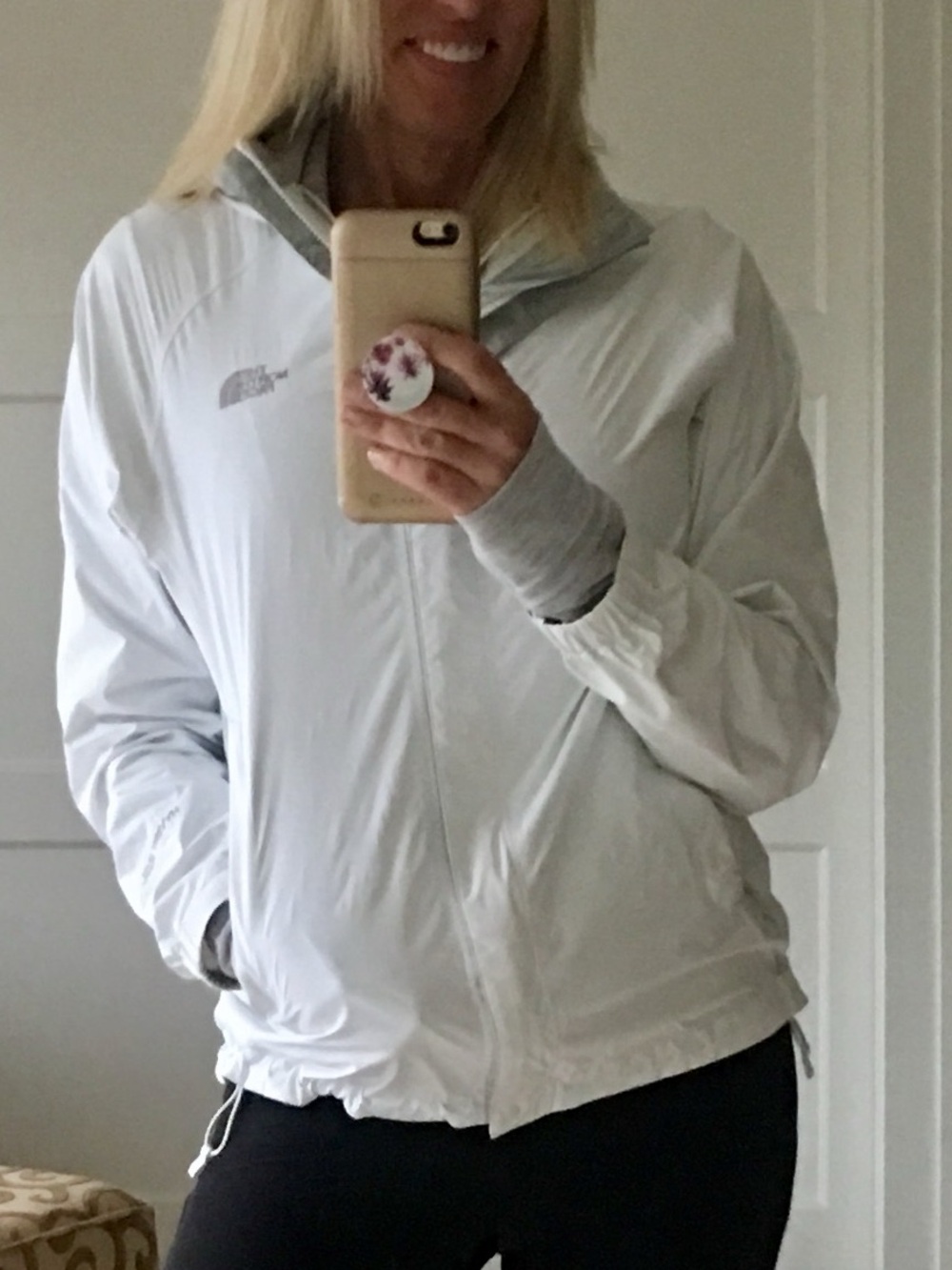 North Face Hood Rainv White Lightweight Rain Jacket XS